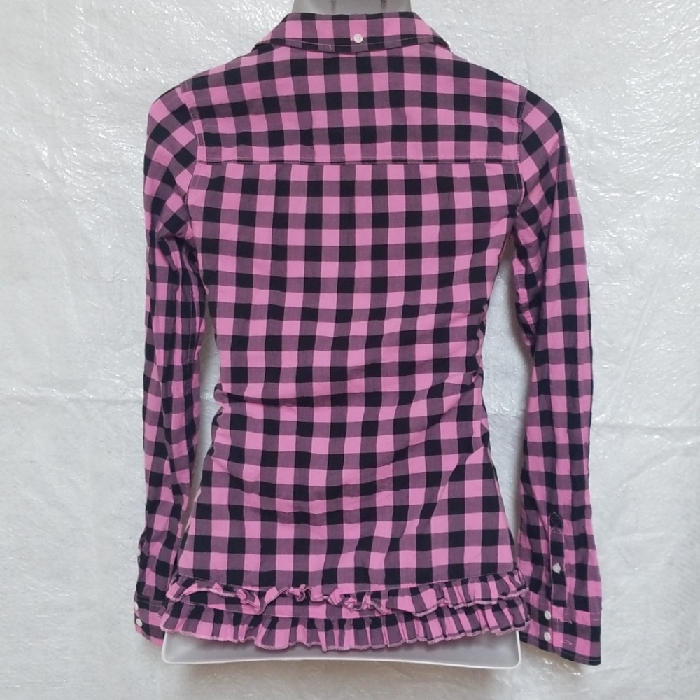 Pink Victoria’s Secrets Black/Pink Buffalo Shirt - Picture 2 of 7